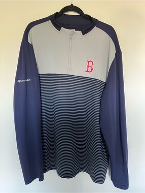 Levelwear Boston Red Sox Navy & Gray Quarter-Zip Pullover
